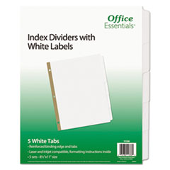 Office Essentials™ Index Dividers with White Labels