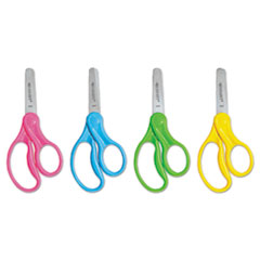 Westcott® For Kids Scissors, 5" Length,1 3/4" Cut,Rounded,Blue/Green/Pink/Yellow,30/Carton