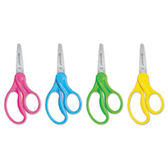 Westcott® For Kids Scissors, 5" Length, 1 3/4" Cut, Pointed,Blue/Green/Pink/Yellow,30/Pack