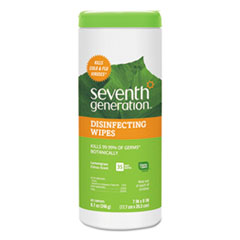 Seventh Generation® Botanical Disinfecting Wipes, Lemongrass Citrus, 1-Ply, White, 7 x 8, 35 Wipes