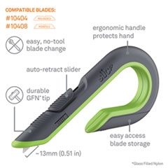 Compact Safety Ceramic Blade Box Cutter, Retractable Blade, 0.5 Blade,  2.5 Plastic Handle, Green