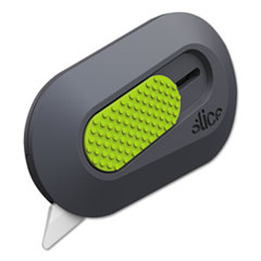slice® Mini Cutters, Replaceable Double-Sided 1.29" Ceramic Zirconium Oxide Blade, 2.5" Nylon Handle, Gray/Green