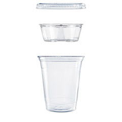 Dart® Clear PET Cups with Single Compartment Insert, 12 oz, Clear, 500/Carton