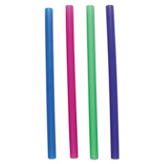 Boardwalk® Unwrapped Colossal Straws, 8.5", Polypropylene, Assorted, 4,000/Carton