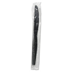 Boardwalk® Heavyweight Wrapped Polystyrene Cutlery, Knife, Black, 1,000/Carton