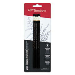 Tombow® Mono® Drawing Pencil Set, 2B/B/HB, 2 mm, Black Lead, 3/Set