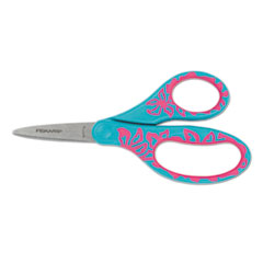 Fiskars® Kids/Student Softgrip Scissors, Pointed Tip, 5" Long, 1.75" Cut Length, Assorted Straight Handles