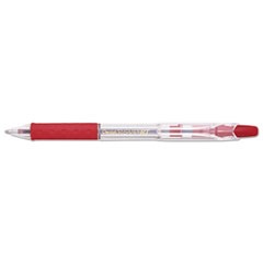 Pentel® R.S.V.P. RT Ballpoint Pen, Retractable, Medium 1 mm, Red Ink, Clear Barrel, Dozen