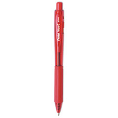 Pentel® WOW! Ballpoint Pen, Retractable, Medium 1 mm, Red Ink, Translucent Red/Red Barrel, Dozen