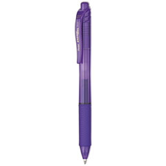 Pentel® EnerGel-X Gel Pen, Retractable, Medium 0.7 mm, Violet Ink, Violet Barrel, Dozen
