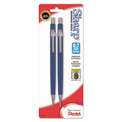 Pentel® Sharp Mechanical Drafting Pencil, 0.7 mm, Blue Barrel, 2/Pack