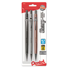 Pentel® Sharp Mechanical Drafting Pencil, 0.7 mm, Assorted Barrels, 3/Pack