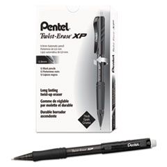 Pentel® Twist-Erase EXPRESS Mechanical Pencil, 0.9 mm, HB (#2), Black Lead, Black Barrel, Dozen