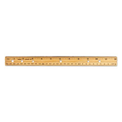Charles Leonard® Beveled Wood Ruler with Metal Edge