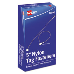 Avery® Nylon Tag Fasteners, Weatherproof, 5" Long, 1,000/Box