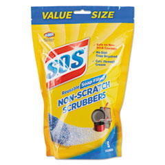 S.O.S.® Non-Scratch Soap Scrubbers, Blue, 8/Pack, 6 Packs/Carton