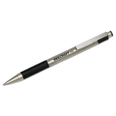7520016661050, SKILCRAFT Zebra Ballpoint Pen, Retractable, Fine 0.7 mm, Black Ink, Stainless Steel Barrel, 2/Pack