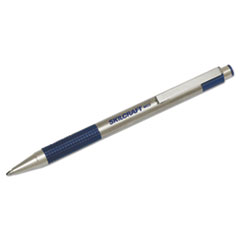 7520016661052, SKILCRAFT Zebra Ballpoint Pen, Retractable, Medium 1 mm, Blue Ink, Stainless Steel Barrel, 2/Pack