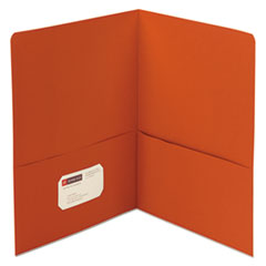 Two-Pocket Folder, Textured Paper, 100-Sheet Capacity, 11 x 8.5, Orange,  25/Box