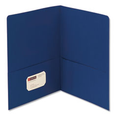Smead™ Two-Pocket Folder, Textured Paper, 100-Sheet Capacity, 11 x 8.5, Dark Blue, 25/Box
