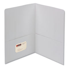 Smead™ Two-Pocket Folder, Textured Paper, 100-Sheet Capacity, 11 x 8.5, White, 25/Box