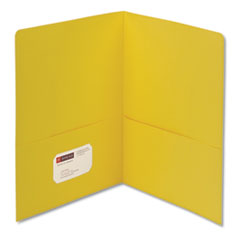 Smead™ Two-Pocket Folder, Textured Paper, 100-Sheet Capacity, 11 x 8.5, Yellow, 25/Box