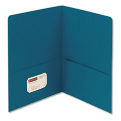 Smead™ Two-Pocket Folder, Textured Paper, 100-Sheet Capacity, 11 x 8.5, Teal, 25/Box