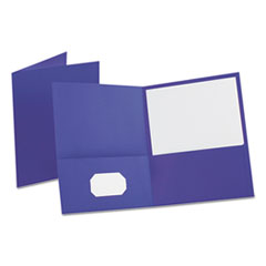 Oxford™ Leatherette Two Pocket Portfolio, 8.5 x 11, Purple/Purple, 10/Pack