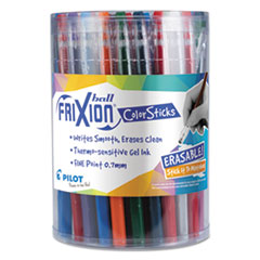 Pilot® FriXion ColorSticks Erasable Gel Pen, Stick, Fine 0.7 mm, Ten Assorted Ink and Barrel Colors, 36/Pack