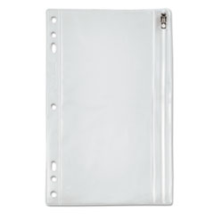 Oxford™ Zippered Ring Binder Pocket, 6 x 9.5, Clear