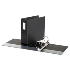Universal® Deluxe Non-View D-Ring Binder with Label Holder, 3 Rings, 4" Capacity, 11 x 8.5, Black