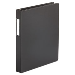 Universal® Deluxe Non-View D-Ring Binder with Label Holder, 3 Rings, 1" Capacity, 11 x 8.5, Black