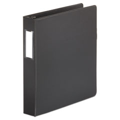 Universal® Deluxe Non-View D-Ring Binder with Label Holder, 3 Rings, 1.5" Capacity, 11 x 8.5, Black