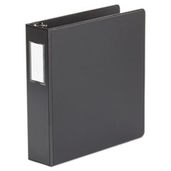 Universal® Deluxe Non-View D-Ring Binder with Label Holder, 3 Rings, 2" Capacity, 11 x 8.5, Black