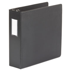 Universal® Deluxe Non-View D-Ring Binder with Label Holder, 3 Rings, 3" Capacity, 11 x 8.5, Black