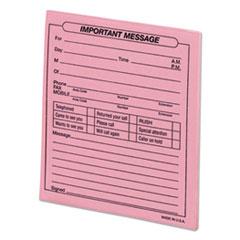Universal® “Important Message” Pink Pads, One-Part (No Copies), 4.25 x 5.5, 50 Forms/Pad, 12 Pads/Pack