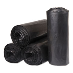 Inteplast Group Low-Density Commercial Can Liners, 33 gal, 0.58 mil, 33" x 39", Black, 10/Carton