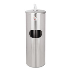 2XL Standing Stainless Wipes Dispener, 12 x 12 x 36, Cylindrical, 5 gal, Stainless Steel