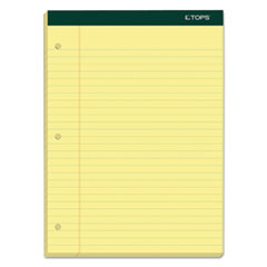 TOPS™ Double Docket Ruled Pads, Wide/Legal Rule, 100 Canary-Yellow 8.5 x 11.75 Sheets, 6/Pack