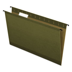 Pendaflex® SureHook Hanging Folders, Legal Size, 1/5-Cut Tabs, Standard Green, 20/Box