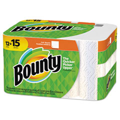 Bounty® Kitchen Roll Paper Towels, 2-Ply, White, 45 Sheets/Roll, 12 Rolls/Carton