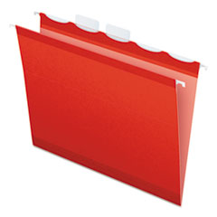 Pendaflex® Ready-Tab Colored Reinforced Hanging Folders, Letter Size, 1/5-Cut Tabs, Red, 25/Box