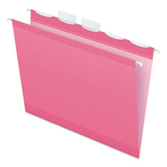 Pendaflex® Ready-Tab Colored Reinforced Hanging Folders, Letter Size, 1/5-Cut Tabs, Pink, 20/Box