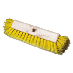 Boardwalk® Dual-Surface Scrub Brush, Plastic Fill, 10" Long, Yellow