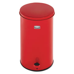 Rubbermaid® Commercial Defenders Round Waste Receptacle, 3.5 gal, 11" Dia. x 17"h, Red