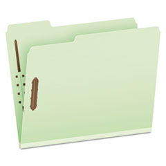 Pendaflex® Heavy-Duty Pressboard Folders with Embossed Fasteners, 1/3-Cut Tabs, 1" Expansion, 2 Fasteners, Letter Size, Green, 25/Box