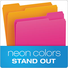 Pendaflex Glow File Folders 1/3 Cut Top Tab Letter Assorted Colors 24/Box 40523 
