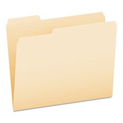 Pendaflex® CutLess WaterShed File Folders, 1/3-Cut Tabs: Assorted, Letter Size, Manila, 100/Box