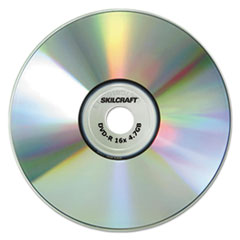 7045015155372, SKILCRAFT Branded Attribute Media Disks, DVD-R, 4.7 GB, 4x, Spindle, Silver, 25/Pack