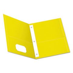 Oxford™ Twin-Pocket Folders with 3 Fasteners, 0.5" Capacity, 11 x 8.5, Yellow, 25/Box
